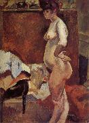 Female study in sideways Jules Pascin